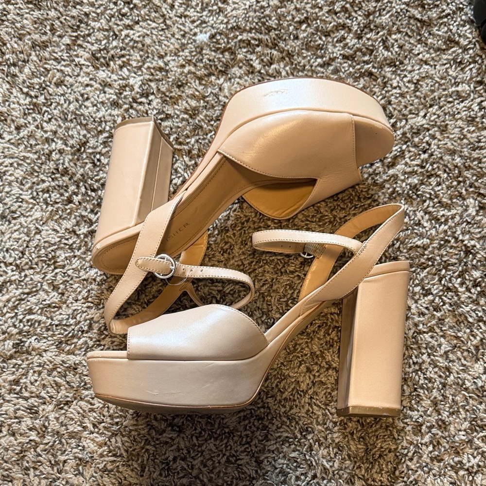 Marc Fisher Cream Platform Sandals